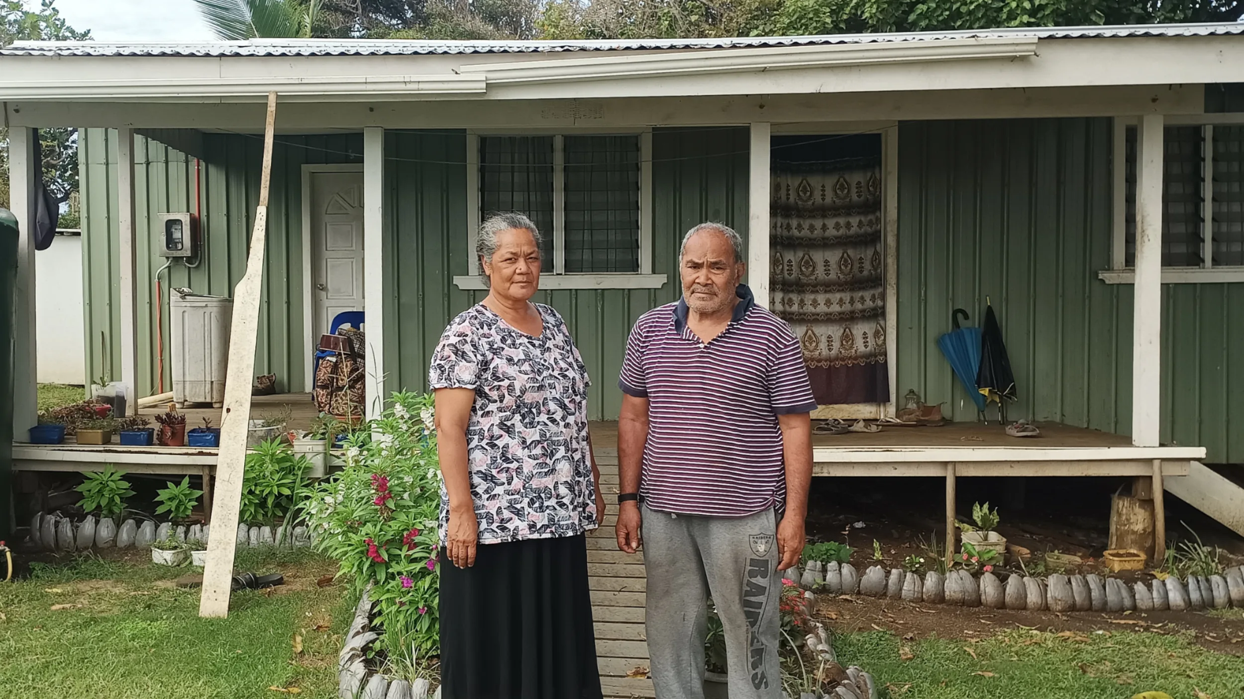 Finekinoa left Taniela Falekaono right Nomuka Island Tonga October 2024